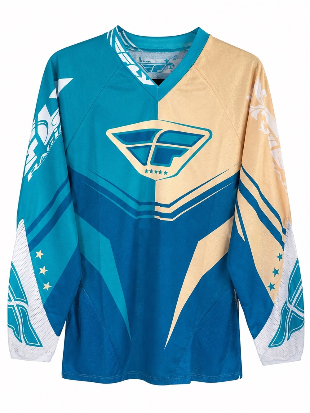 ▶️ Fly Racing Motocross Jersey Womens Large Blue White Riding Shirt MX BMX
